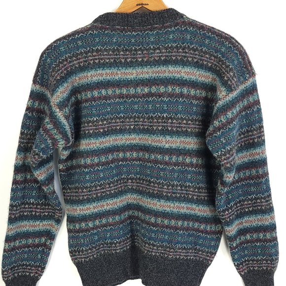 Hunt Club Pullover Sweater Men's Medium Multicolor Wool Fair Isle Geometric - Picture 5 of 7
